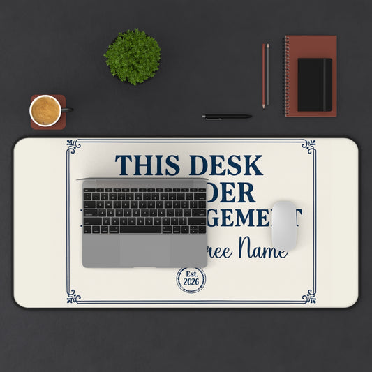 Personalized Retirement Desk Mat / mouse pad – “New Management Retiree Misc Products” - Retiree Gifts Retirement Party
