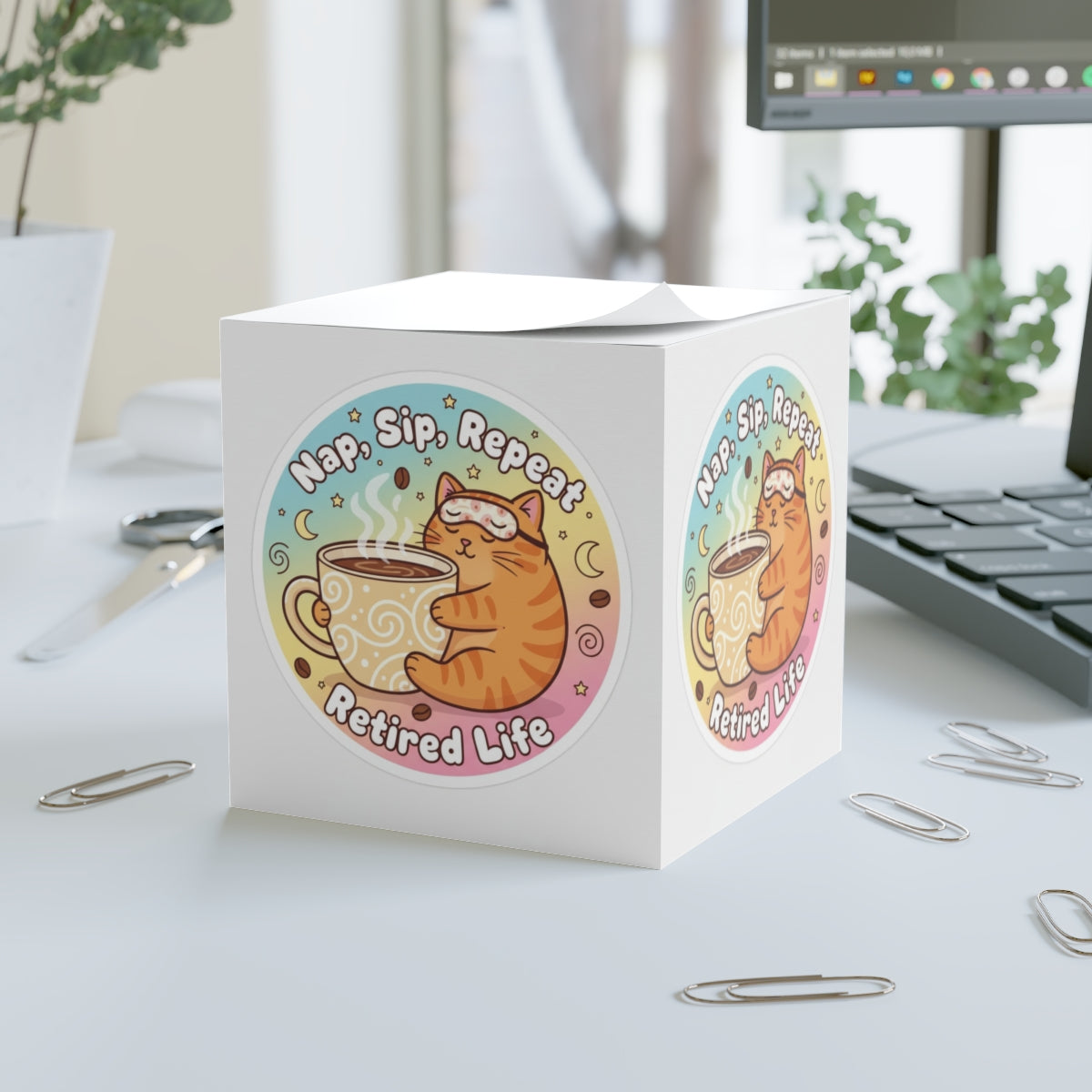 Nap Sip Repeat Retired Life Sticker for Cat Lovers