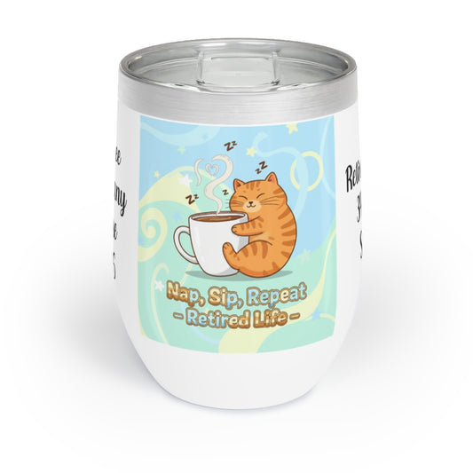 Nap Sip Repeat Retired Life Cat Mug Tumbler
