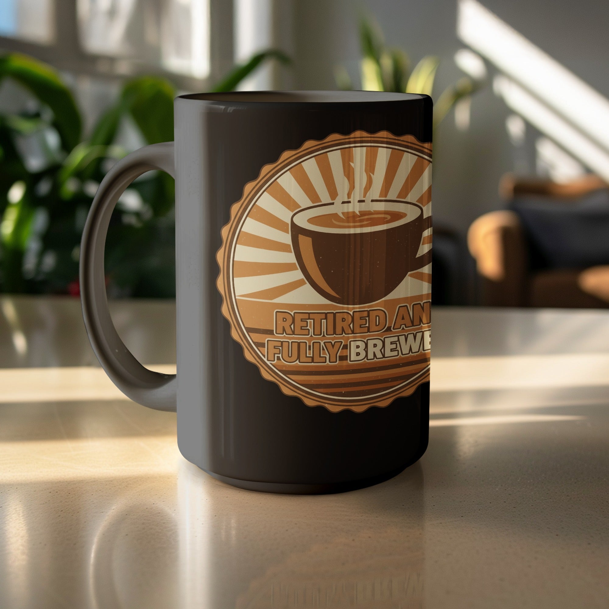 Retired and Fully Brewed Funny Coffee Mug for Relaxation