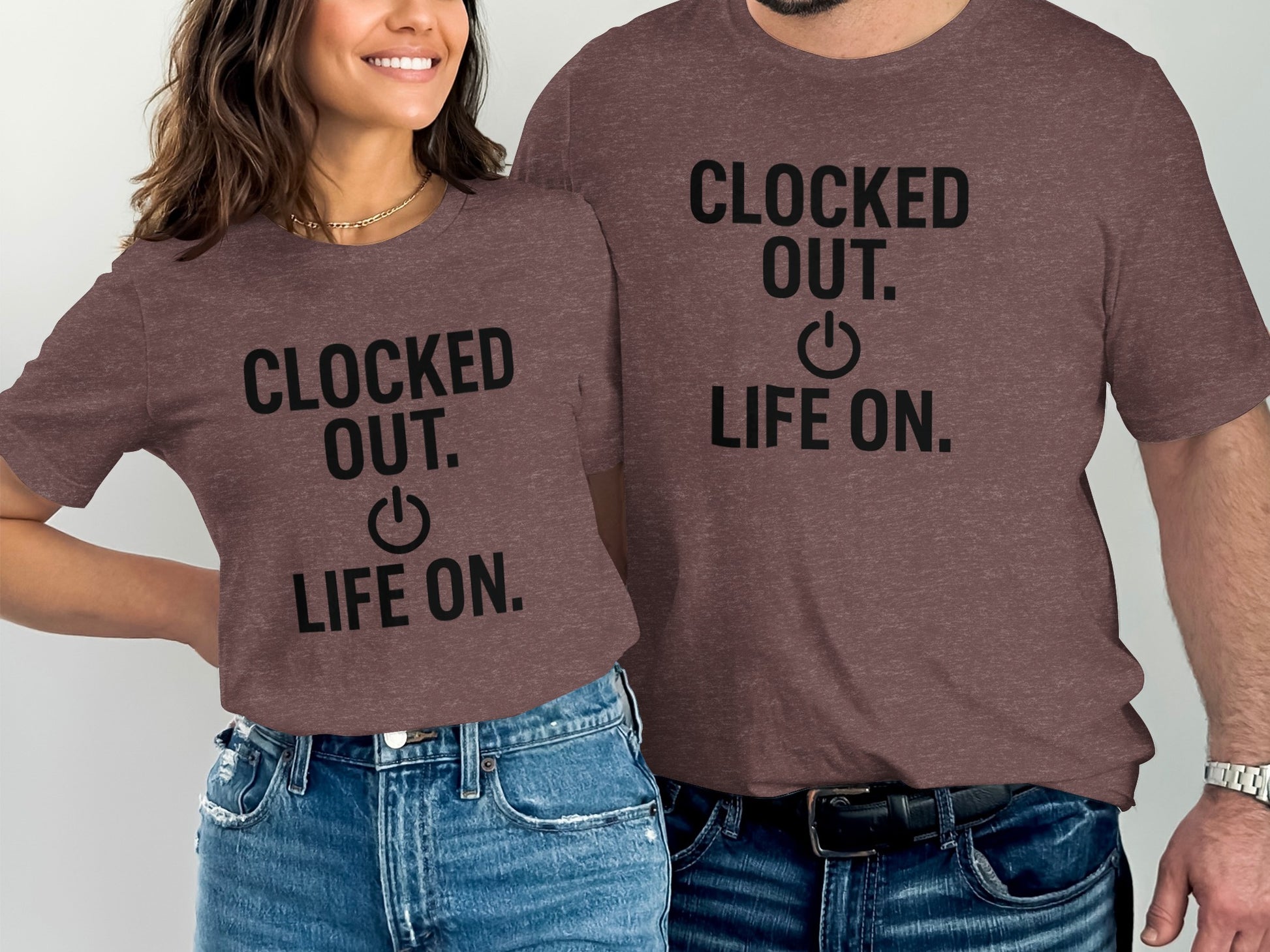 Clocked Out Life On Dark Heaterh Color Bella T-Shirts - Retiree Gifts Retirement Party