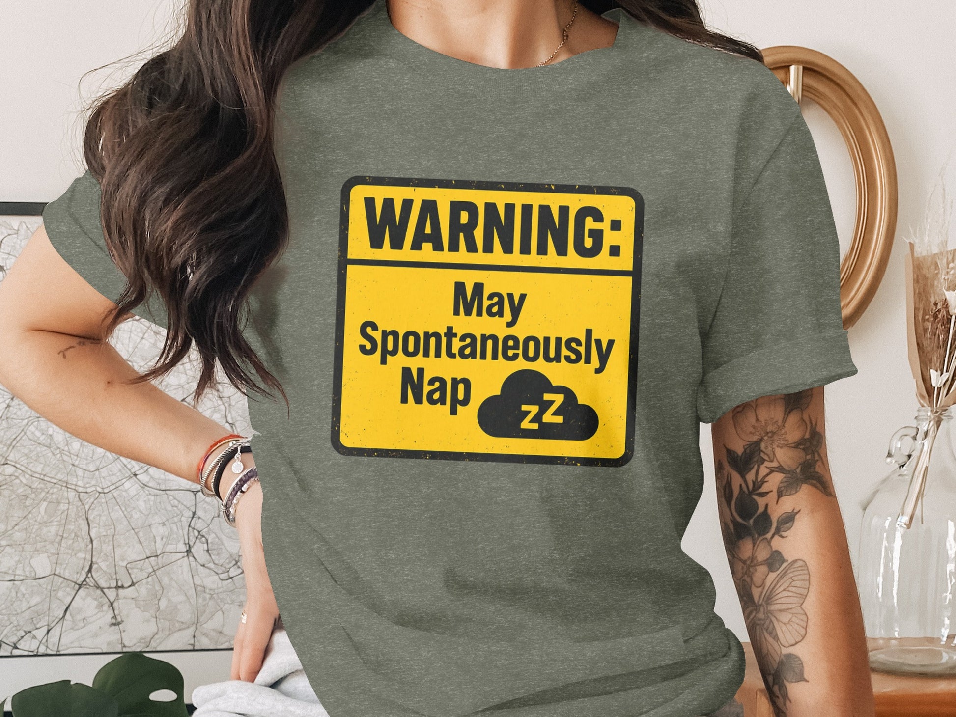 WARNING May Spontaneously Nap | Dark Heaterh Color Bella T-Shirts - Retiree Gifts Retirement Party