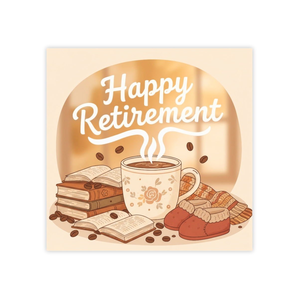 Happy Retirement Coffee and Books Art Print