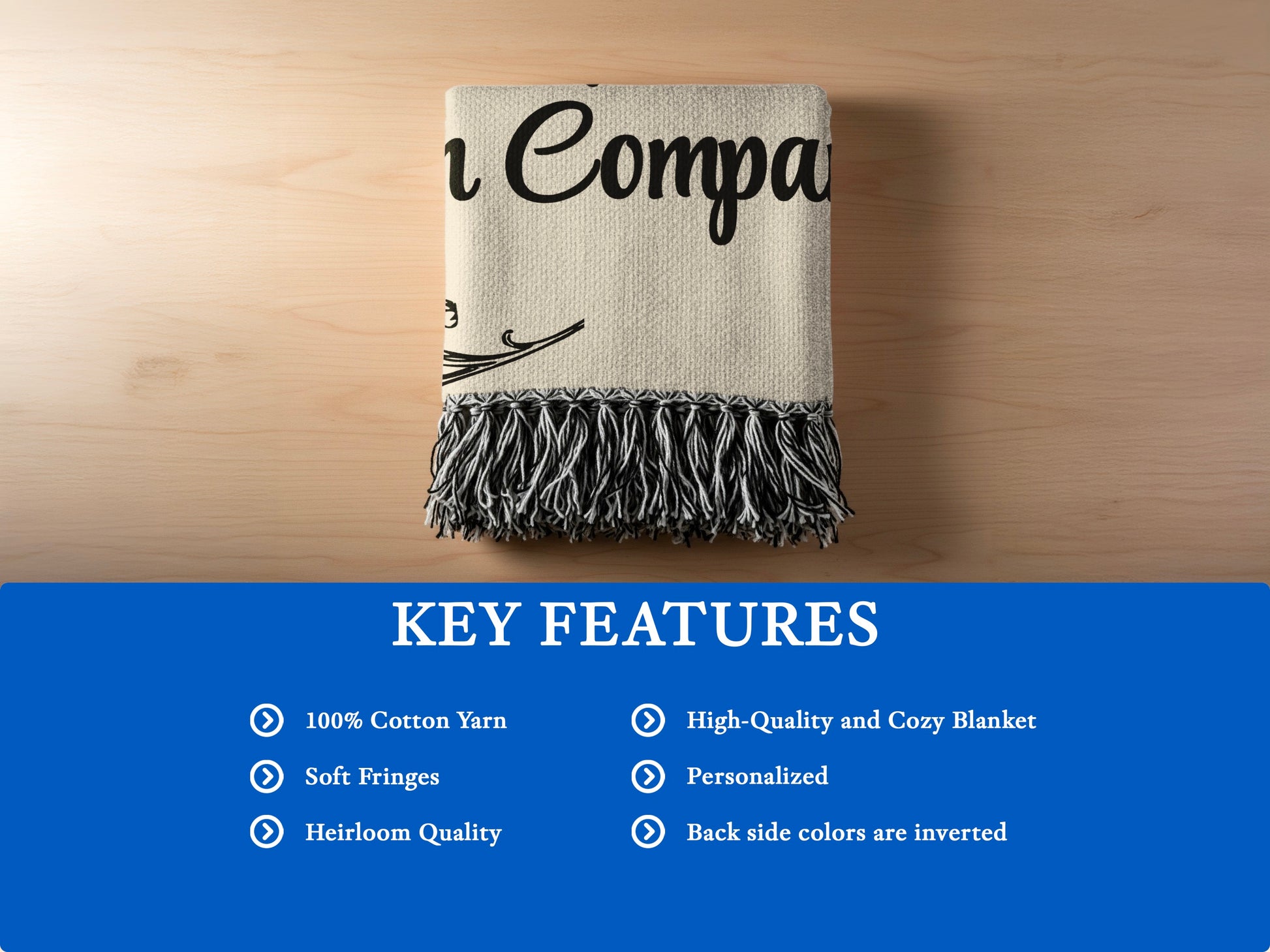Cozy Soft Fringes Blanket Personalized Product