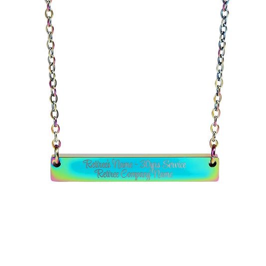 Personalized Retirement 30 Years Service Necklace