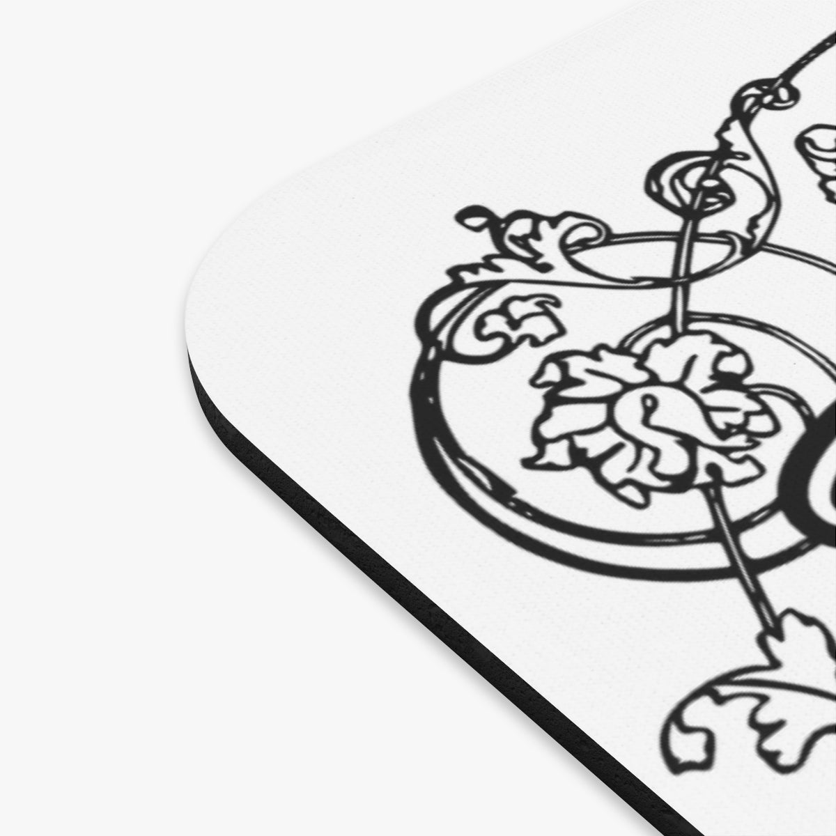 Stylish Vintage Black and White Leaf Design Mouse Pad