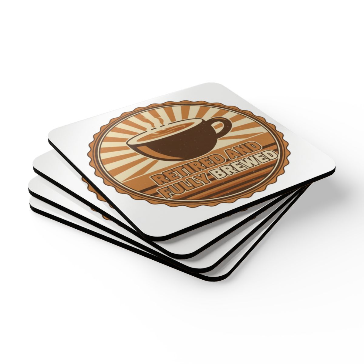 Retired and Fully Brewed Coffee Coaster Set