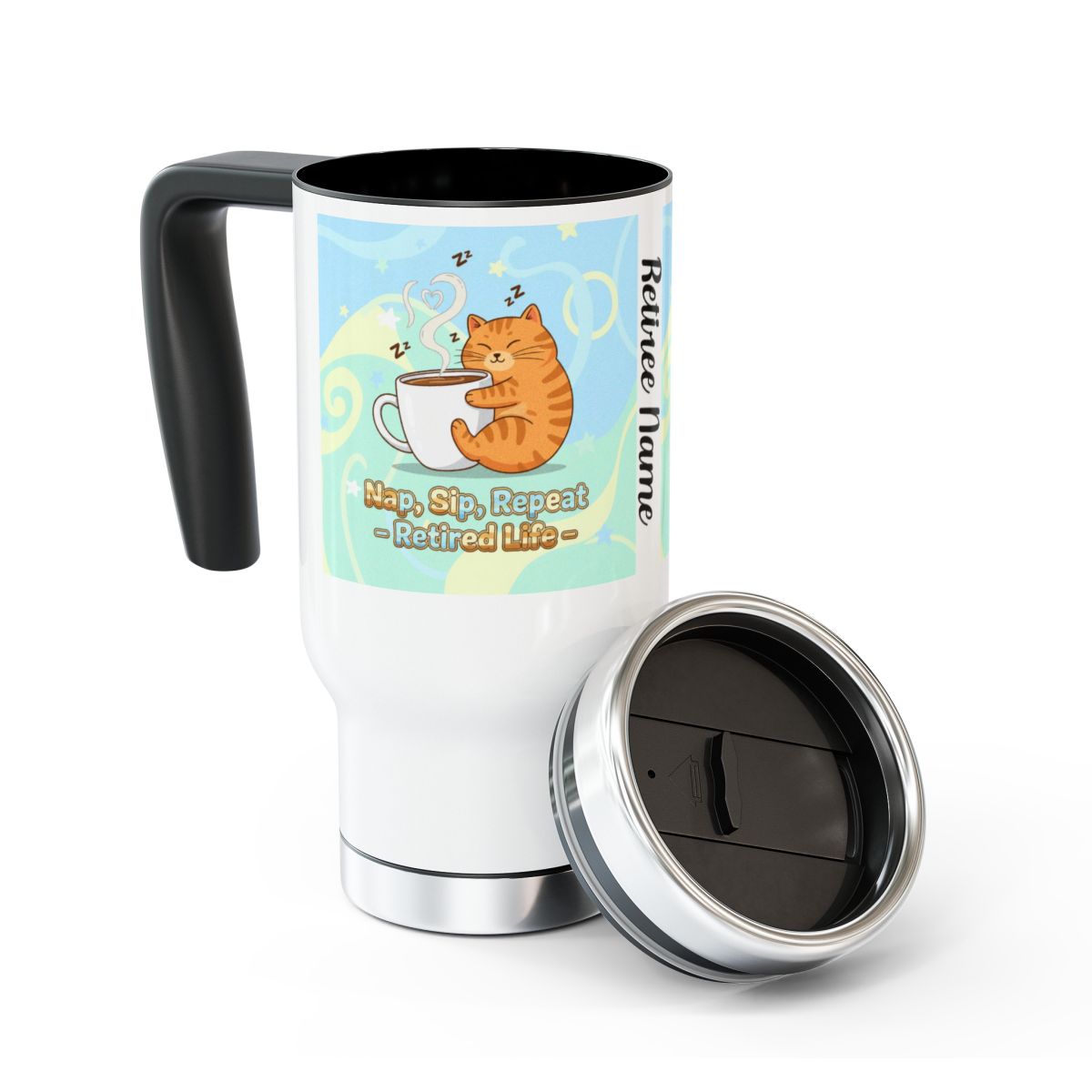 Retiree Name Nap Sip Repeat Retired Life Travel Mug