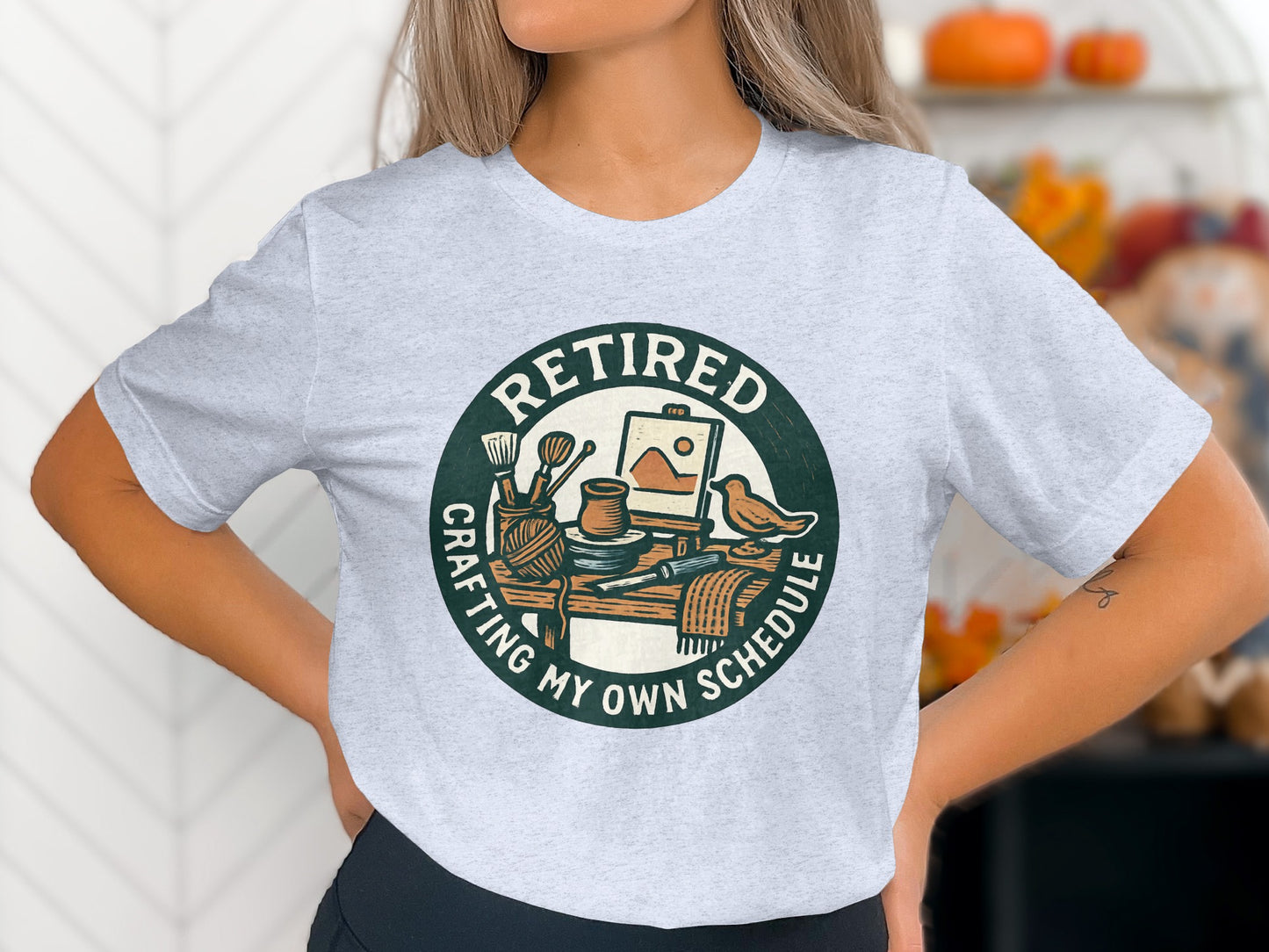 Retired Crafting My Own Schedule | Funny Retirement Soft Color Bella T-Shirts - Retiree Gifts Retirement Party