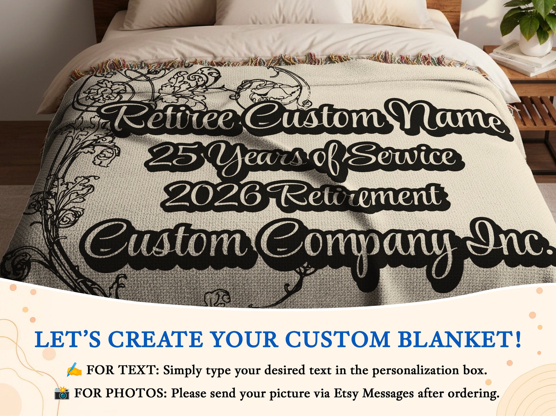 Personalized Retirement and Service Custom Blanket product type