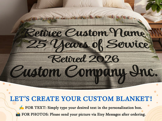 Retiree Custom Name 25 Years of Service Blanket product