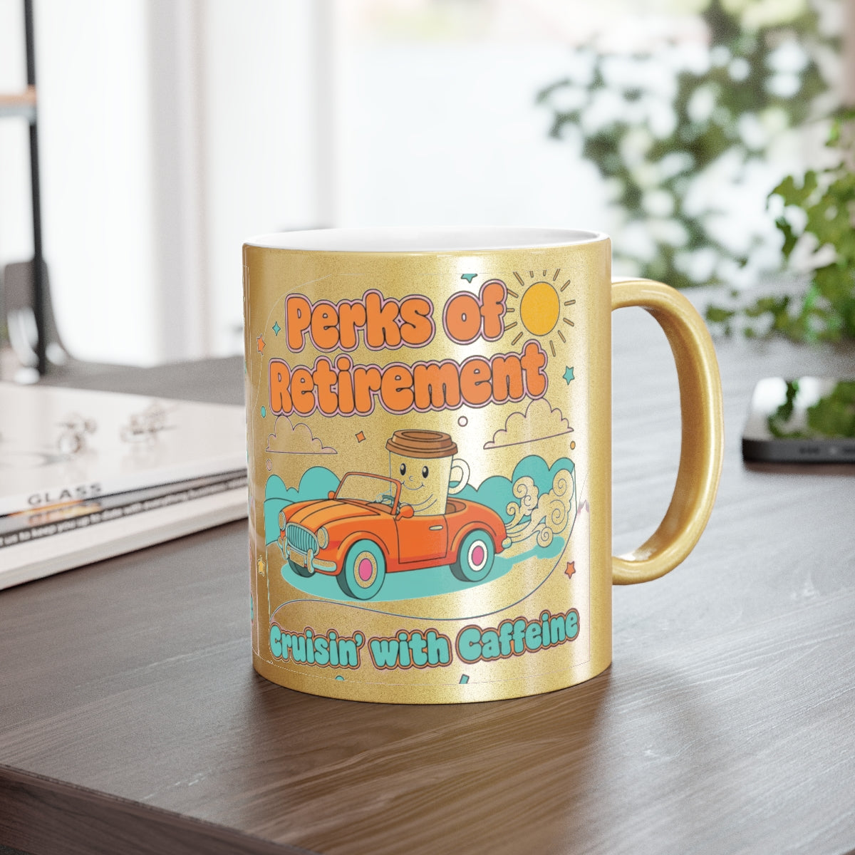 Perks of Retirement Cruisin' with Caffeine Mug