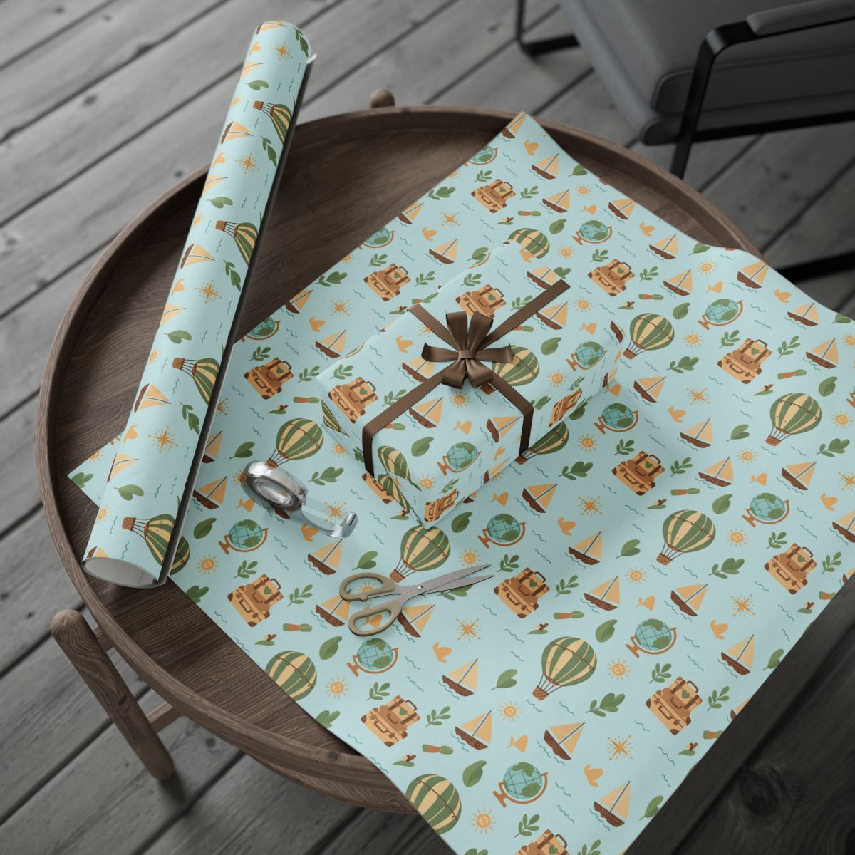 Bon Voyage Around the World | Gift Design | Retirement Gift Wrapping Paper - RetireeGifts