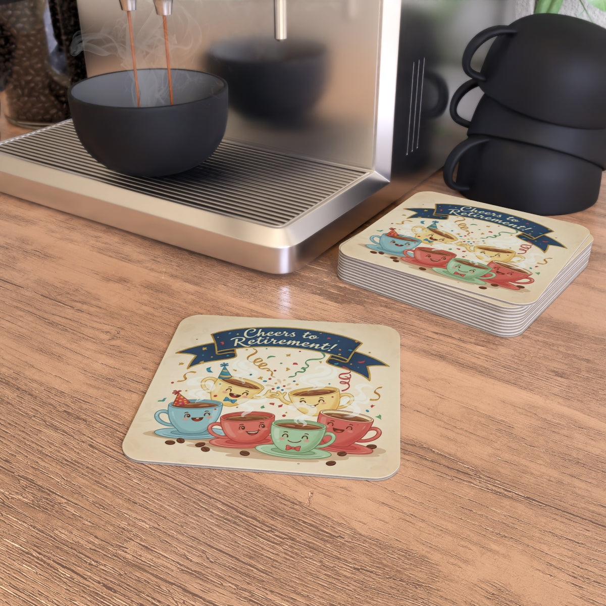 Cheers to Retirement with Fun Coffee Mugs Coaster