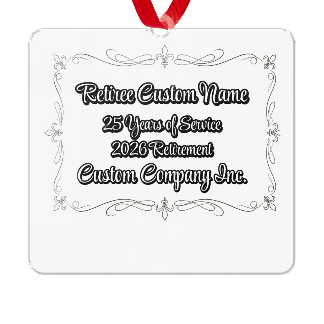 Retiree Custom Name 25 Years of Service Ornament