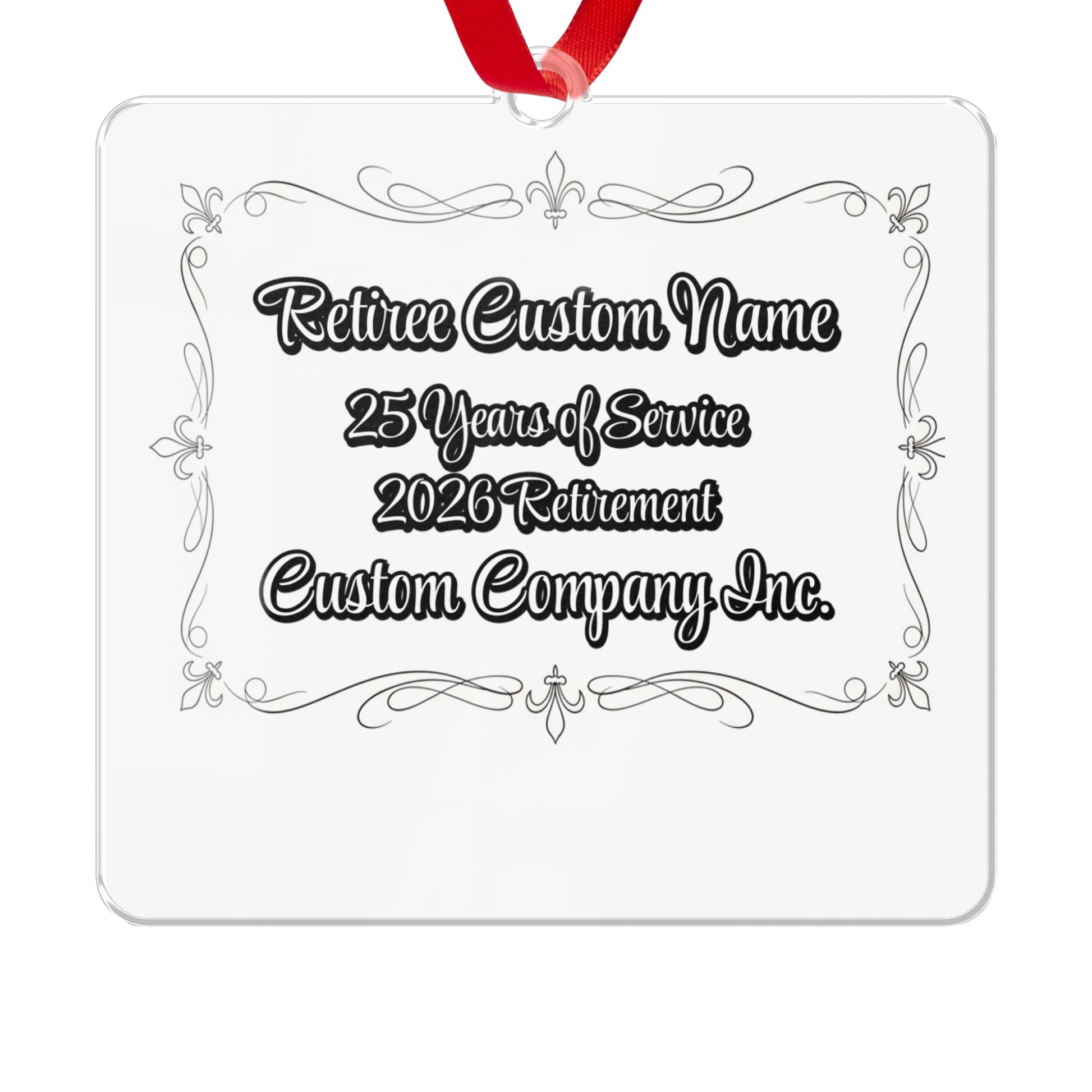 Retiree Custom Name 25 Years of Service Ornament