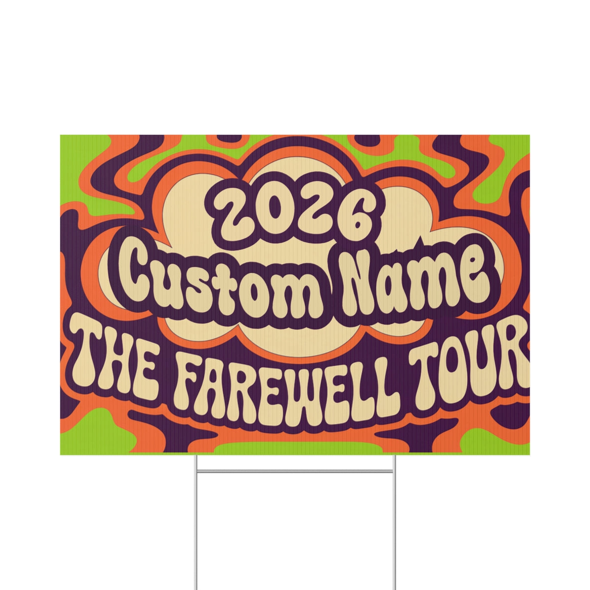 Psychedelic Farewell Tour Bold Retro Colors Vinyl Banner or Yard Sign - Retiree Gifts Retirement Party