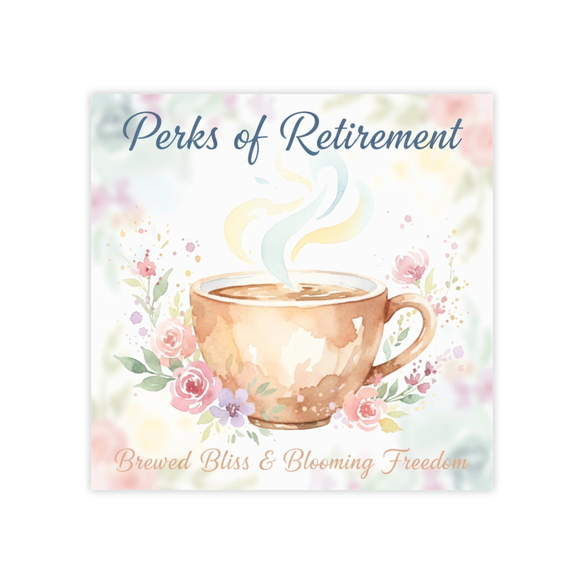 Retirement Sticky Notes Featuring Brewed Bliss & Blooming Freedom | Bulk Note Pads