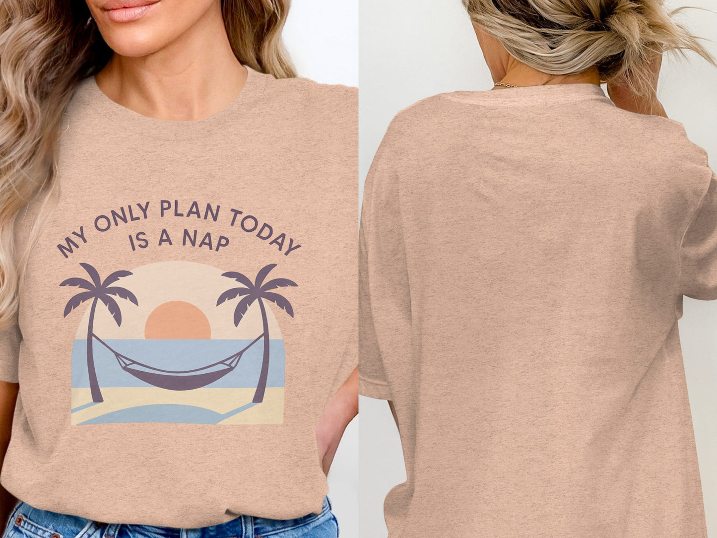My Only Plan Today Is A Nap | Relaxing Days |Soft Color Bella T-Shirts - Retiree Gifts Retirement Party