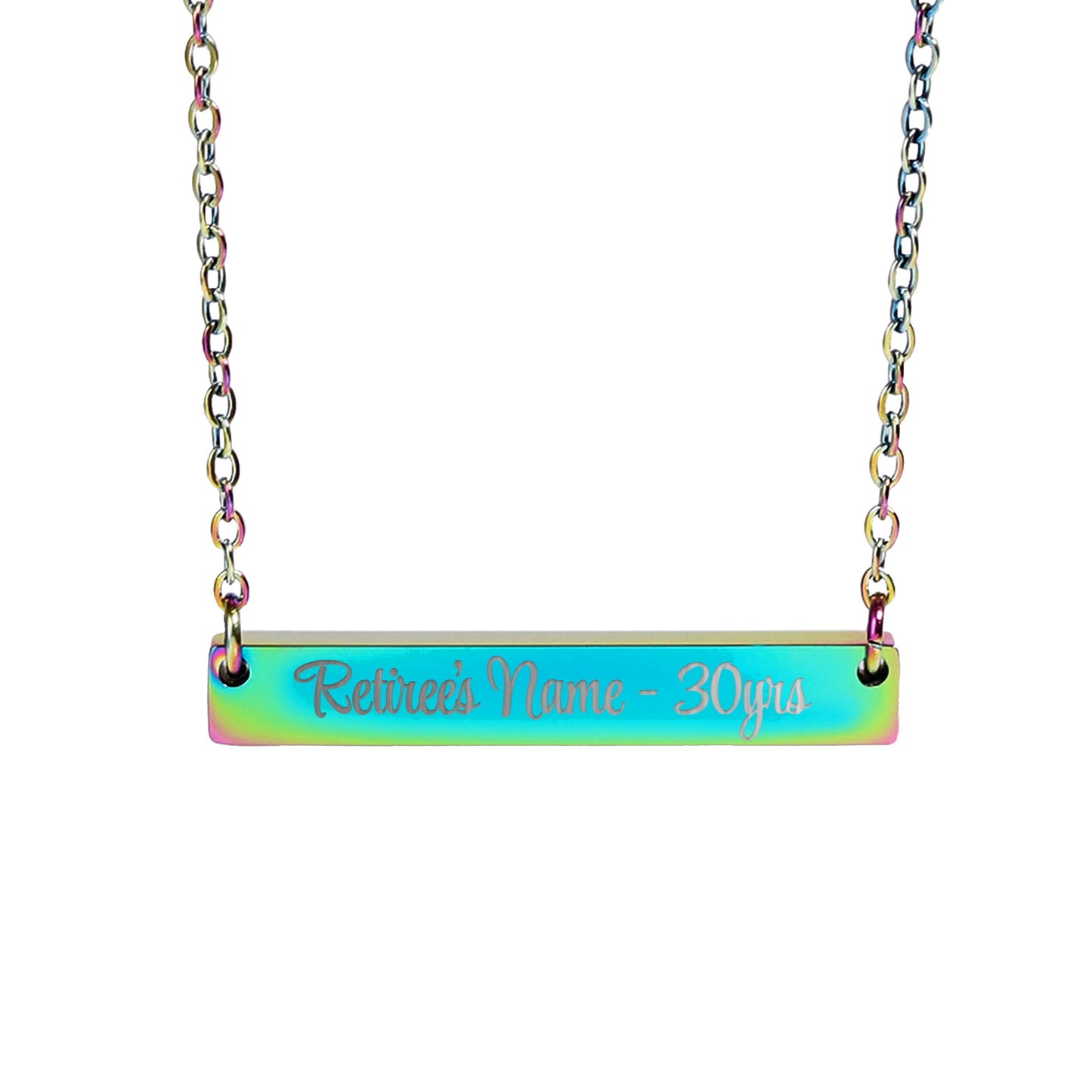Retiree's Name 30yrs Personalized Necklace Gift
