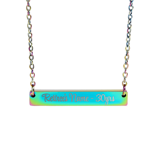 Retiree's Name 30yrs Personalized Necklace Gift