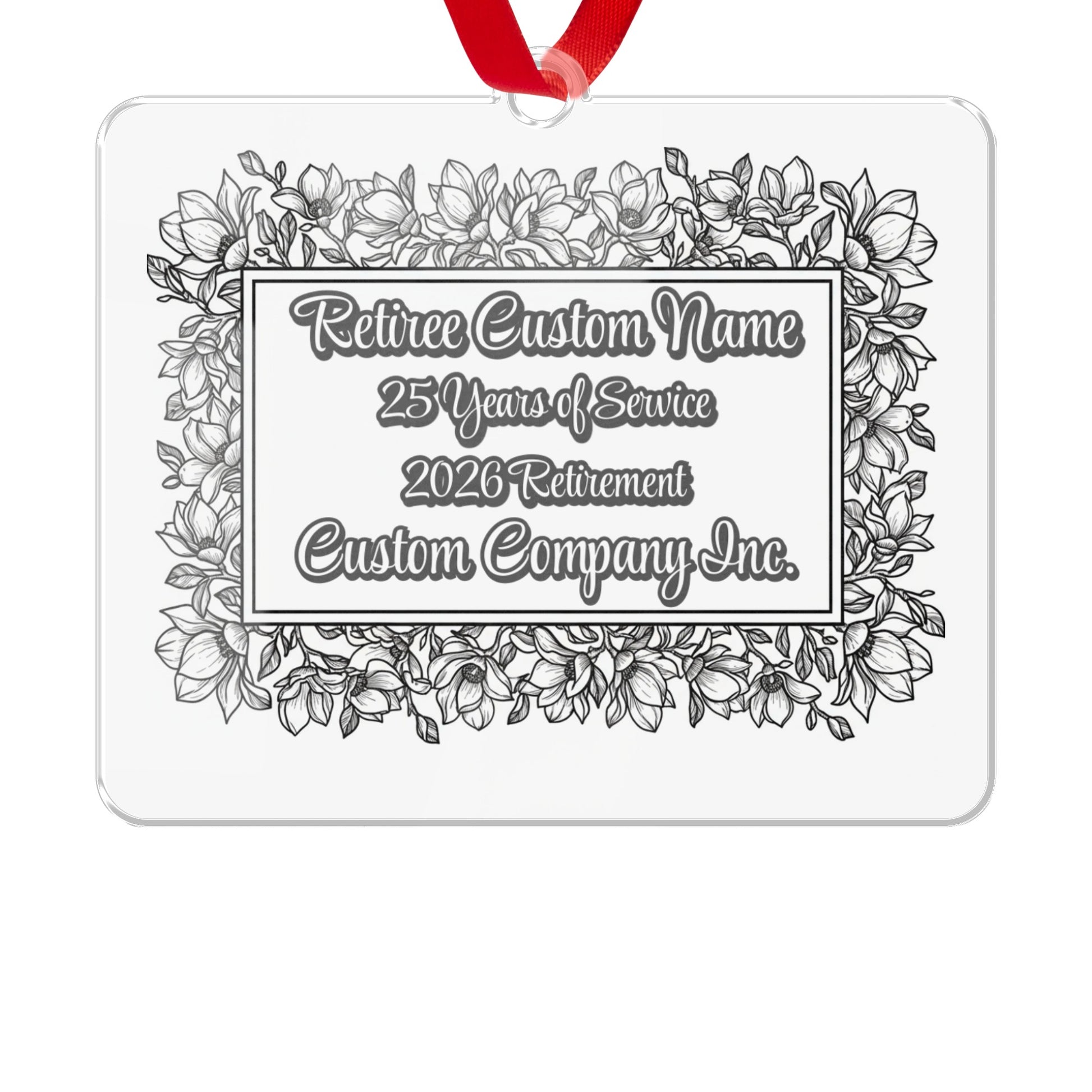Retiree Custom Name 25 Years of Service 2026 Retirement Ornament