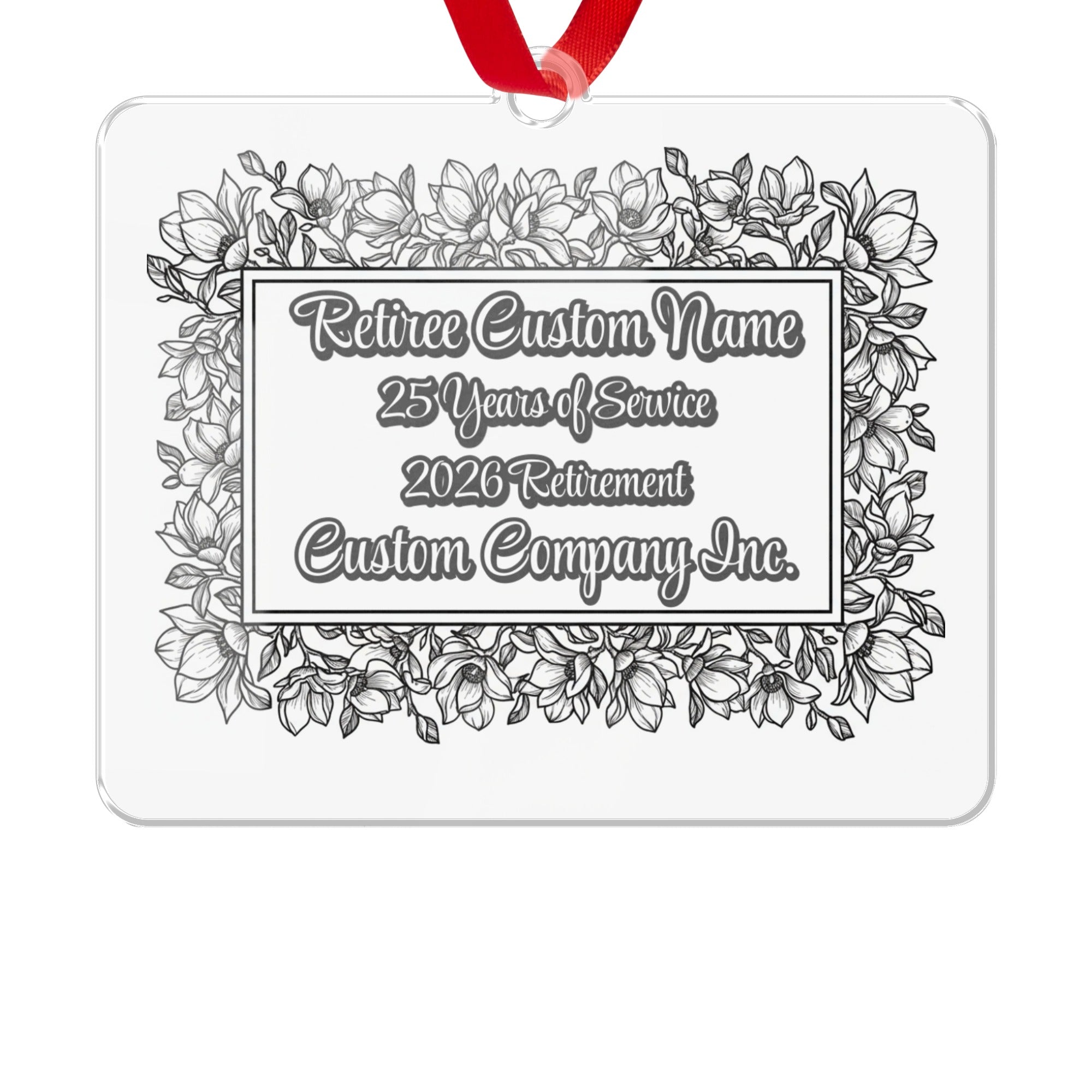 Retiree Custom Name 25 Years of Service 2026 Retirement Ornament