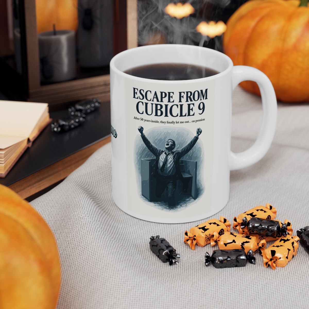 Escape From Cubicle 9 After 50 Years | The Pension | Personalized Microwavable Ceramic Mugs 11oz 15oz 20o - Retiree Gifts Retirement Party