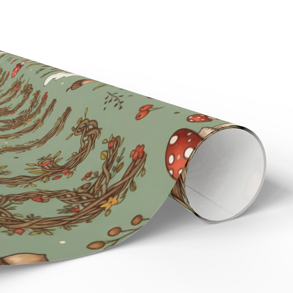 Whimsical Woodland Creatures and Mushrooms Design Roll