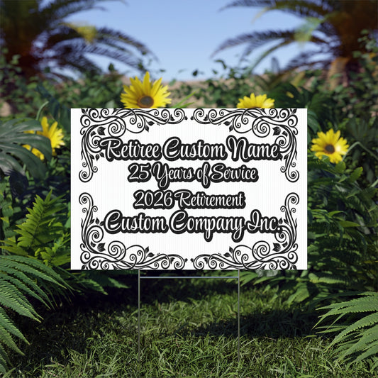 Custom Retirement Yard Sign 25 Years of Service Product