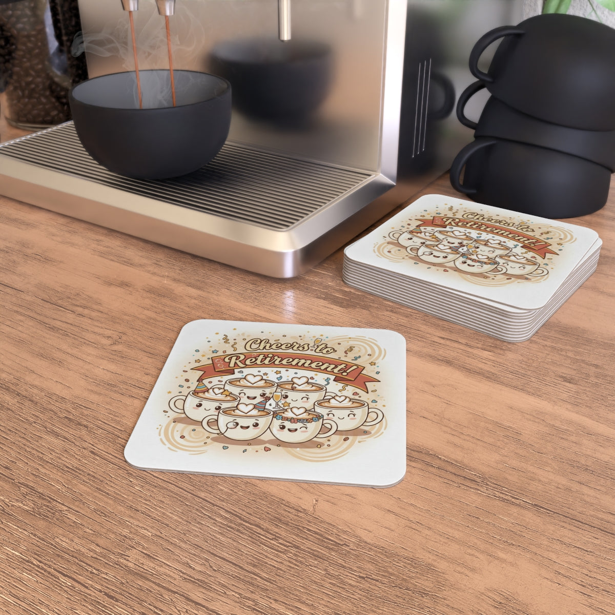 Cheers to Retirement Coaster Set for Coffee Tables