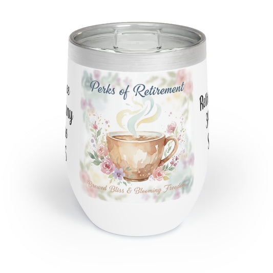 Perks of Retirement Brewed Bliss Blooming Freedom Tumbler