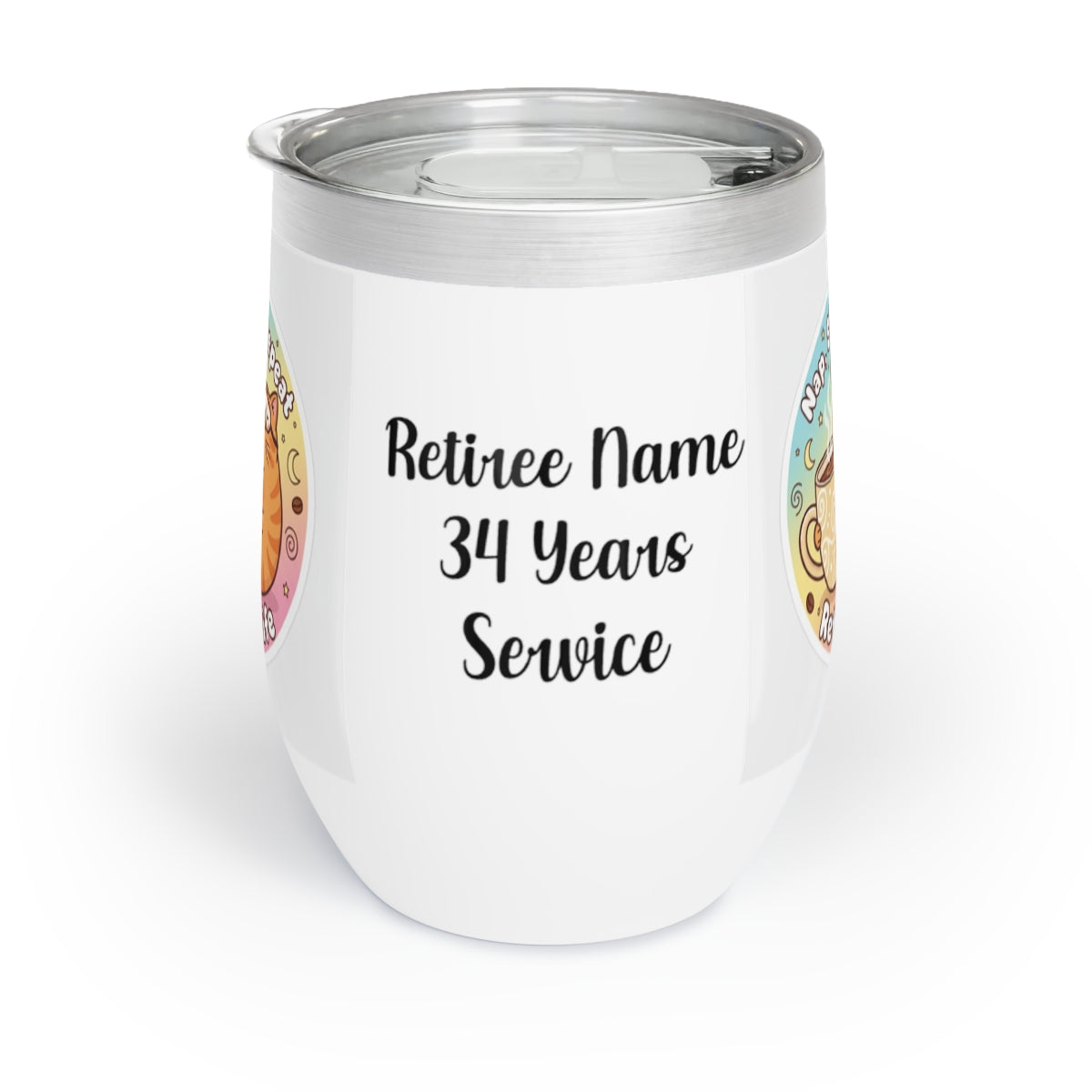 Retiree Name 34 Years Service Gift Idea Travel Mug