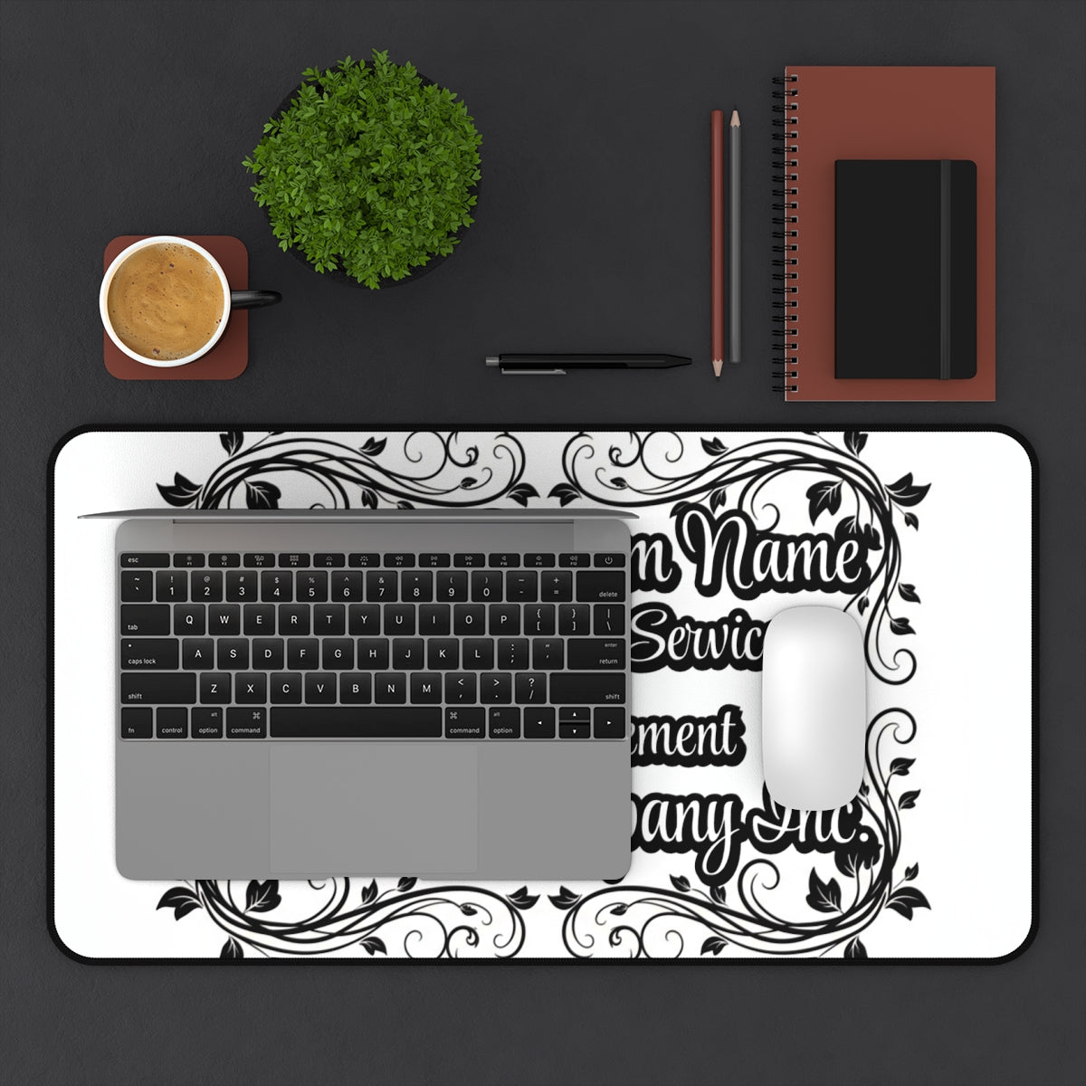 Customized Elegant Floral Design Laptop Desk Mat