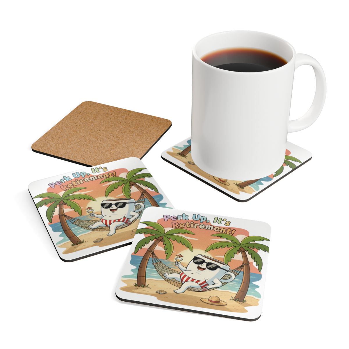 Perk Up It's Retirement Coaster Set Fun Gift Idea