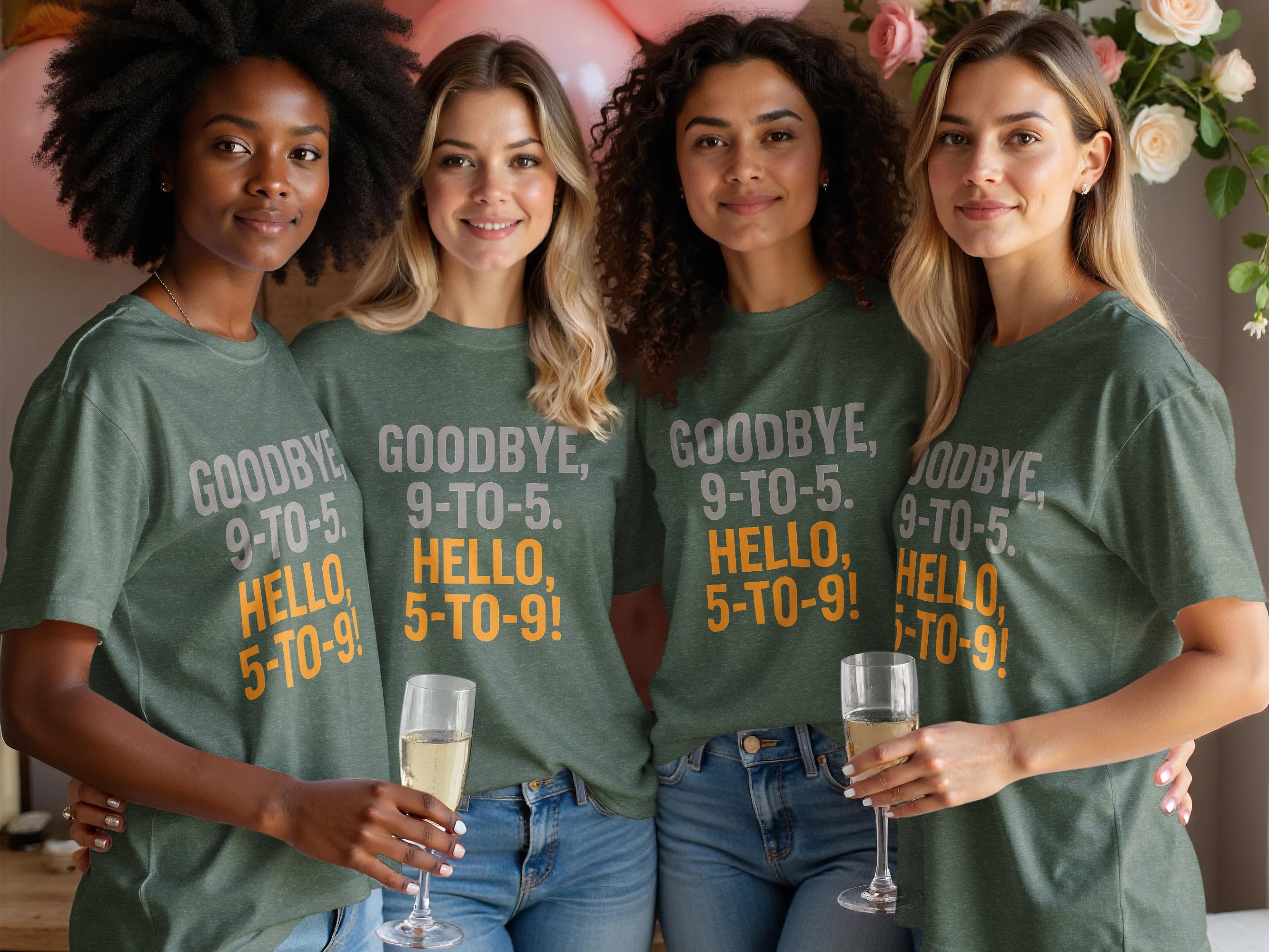 Goodbye 9-to-5 Hello 5-to-9 | Dark Heaterh Color Bella T-Shirts - Retiree Gifts Retirement Party