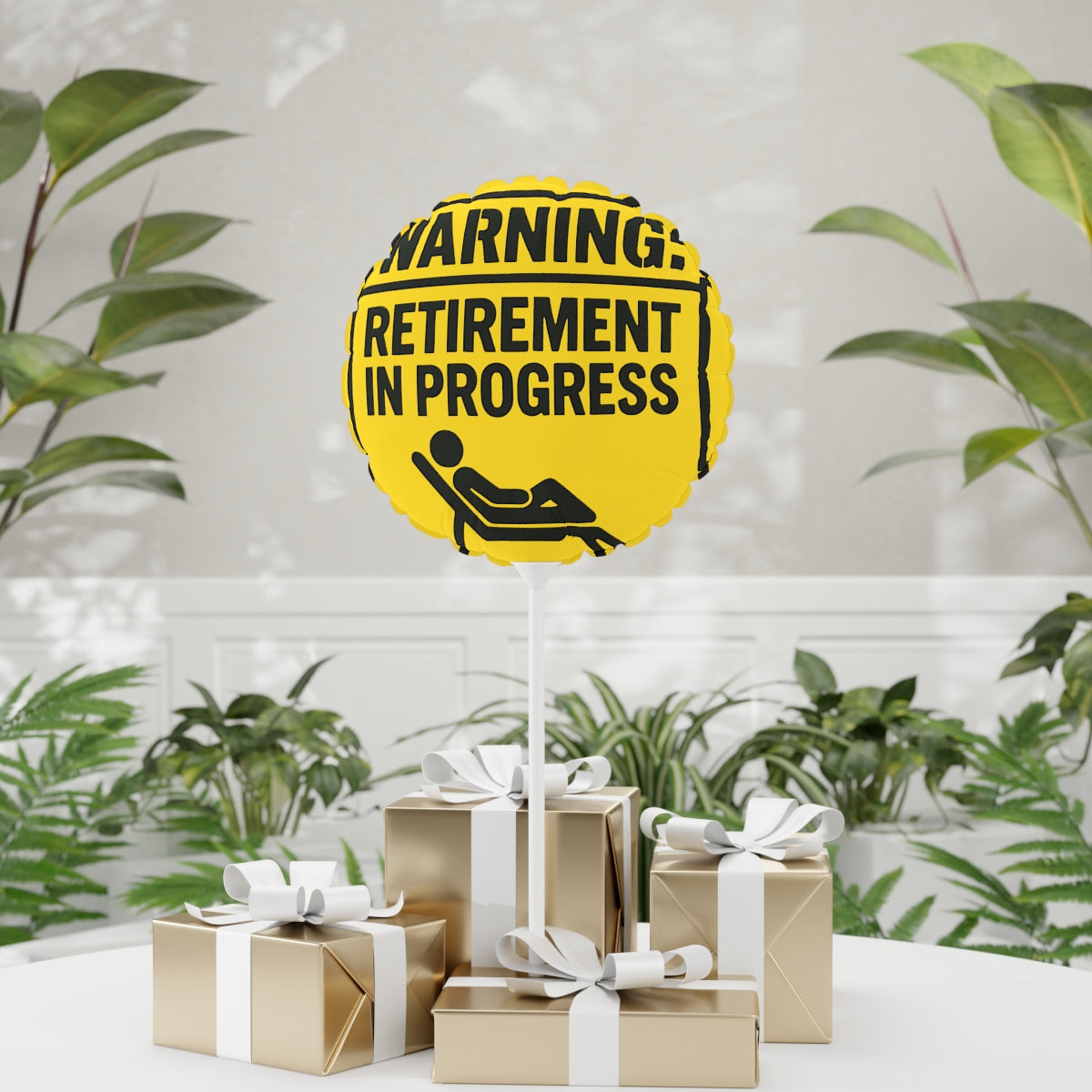 WARNING Retirement In Progress | Retirement In Progress | Personalizable Mylar Ballons 11in or 22in - Retiree Gifts Retirement Party