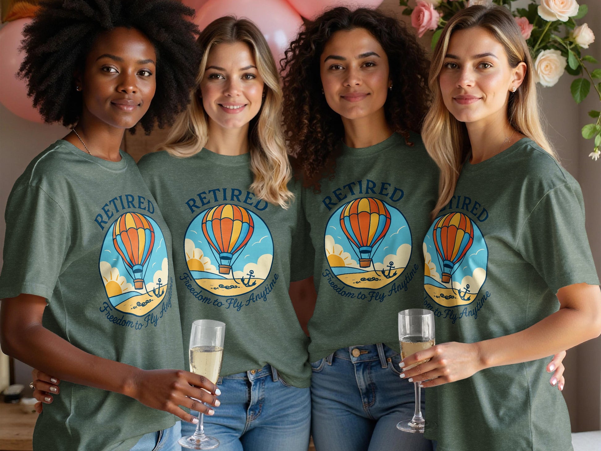 Retired Freedom to Fly Anytime | Dark Heather Color Bella T-Shirts - Retiree Gifts Retirement Party