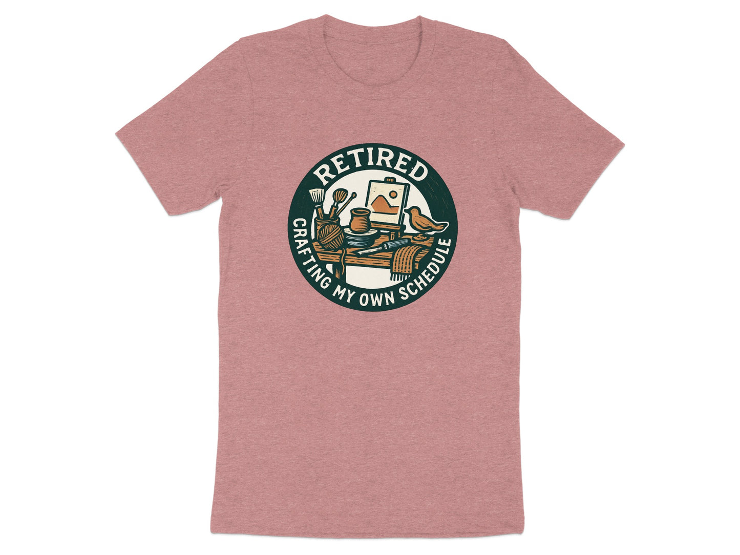 Retired Crafting My Own Schedule | Funny Retirement Soft Color Bella T-Shirts - Retiree Gifts Retirement Party