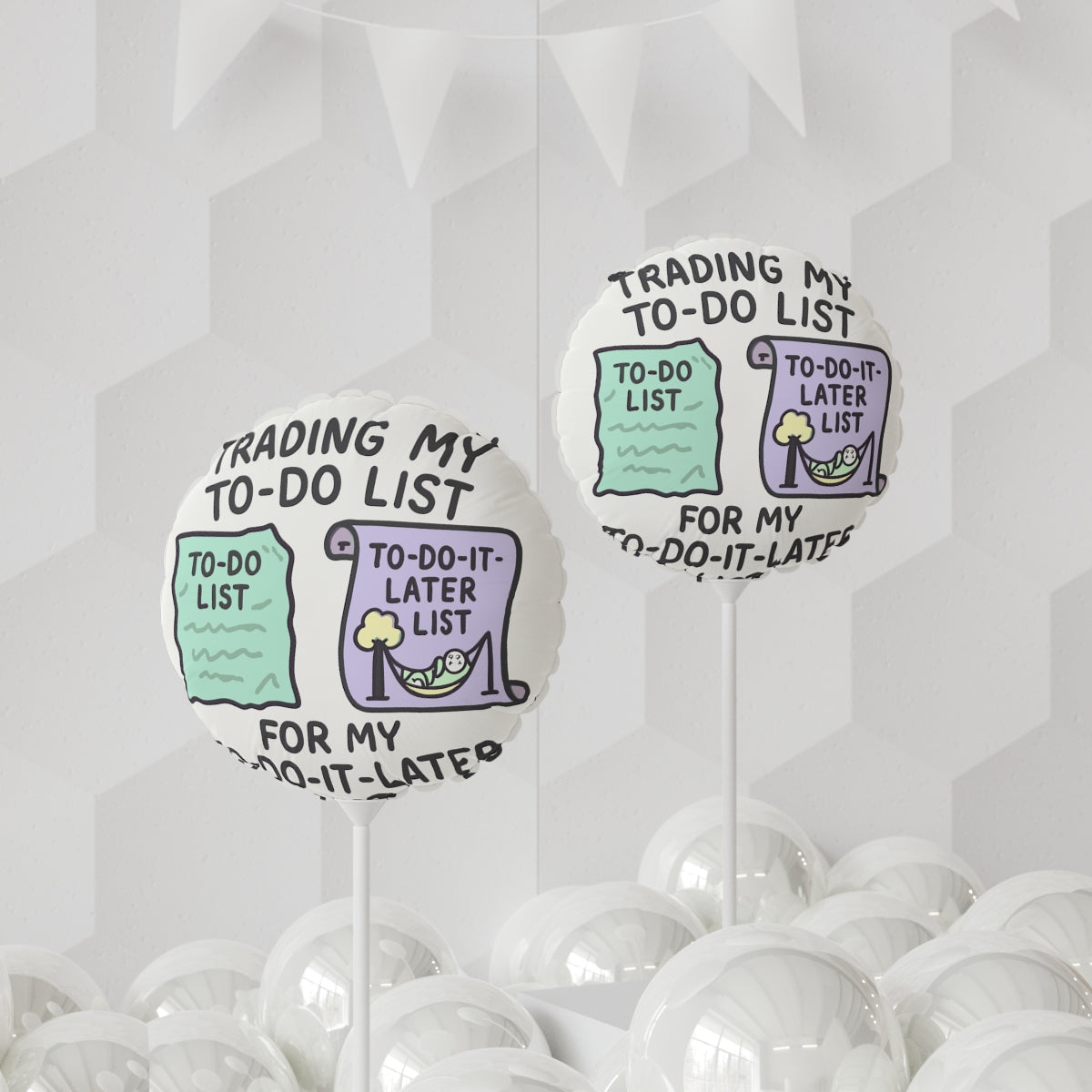 Trading My To Do List | For My To Do It Later List | Personalized Retirement Mylar Ballons 11in or 22in - Retiree Gifts Retirement Party
