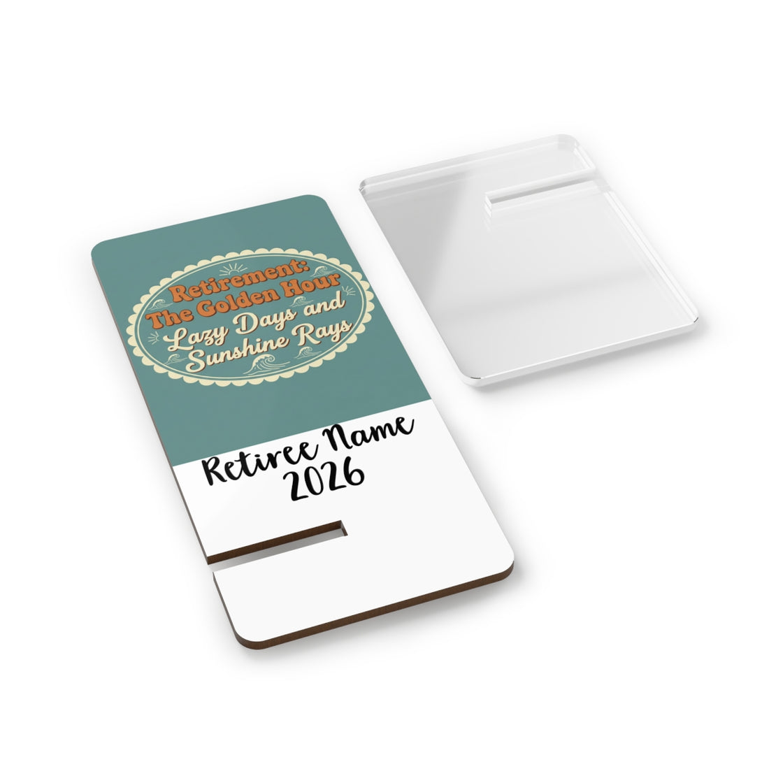 Retirement The Golden Hour Lazy Days Sunshine Rays | Perfect Retirement Gift | Customize Personalized Phone Stand or Phone Charger - Retiree Gifts Retirement Party
