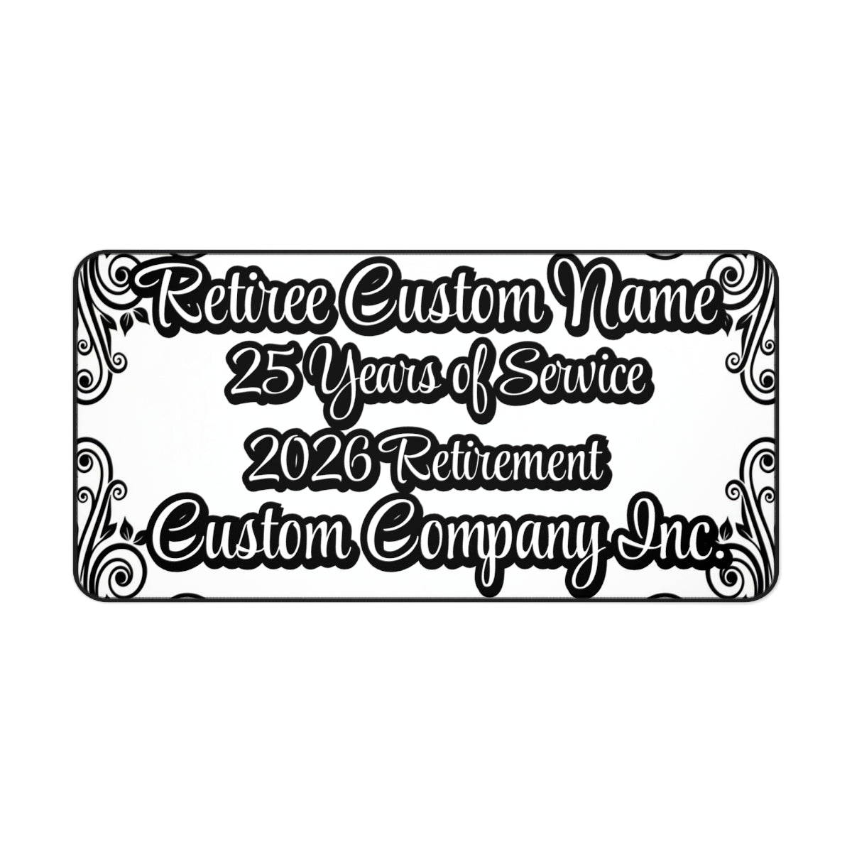 Retiree Custom Name 25 Years of Service 2026 Retirement Mat