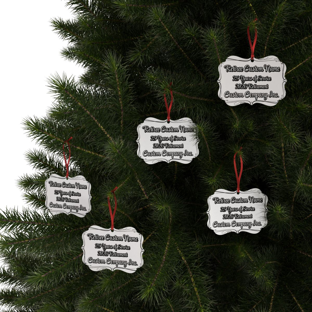 Personalized Engraved Christmas Tree Ornaments pack