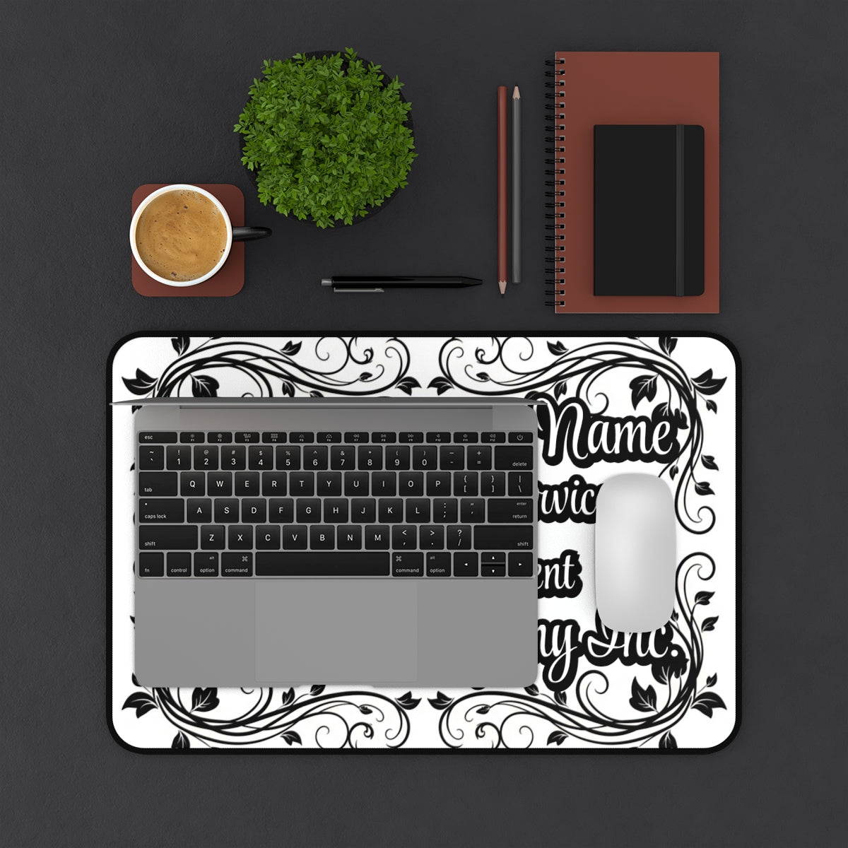 Personalized Floral Design Laptop Desk Mat