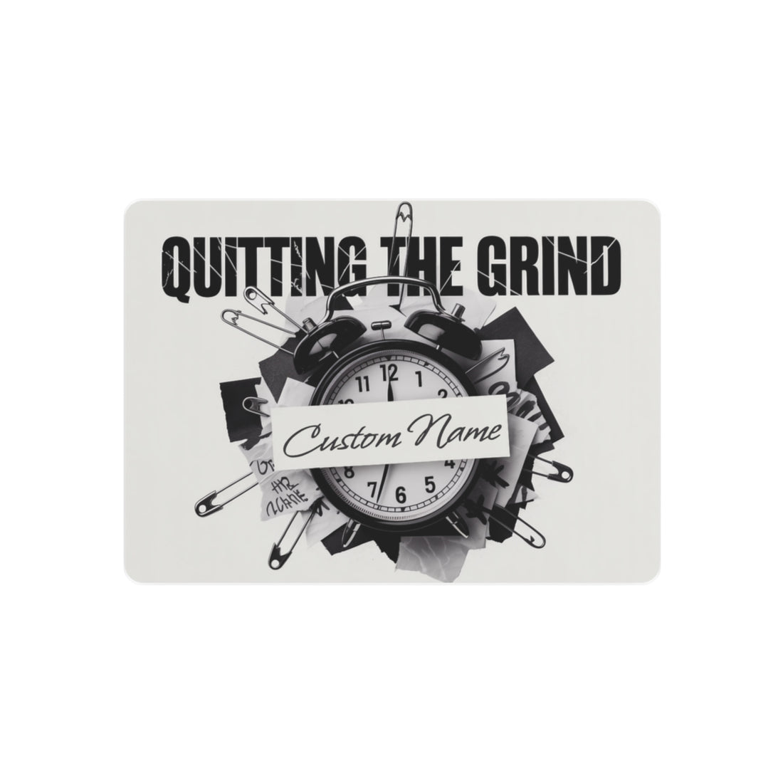 Personalized Quitting the Grind Black and White Metal Art Sign - Retiree Gifts Retirement Party
