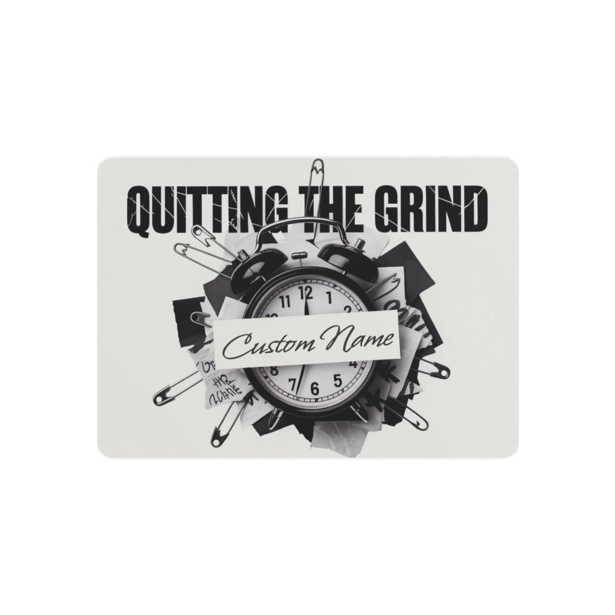 Personalized Quitting the Grind Black and White Metal Art Sign - Retiree Gifts Retirement Party