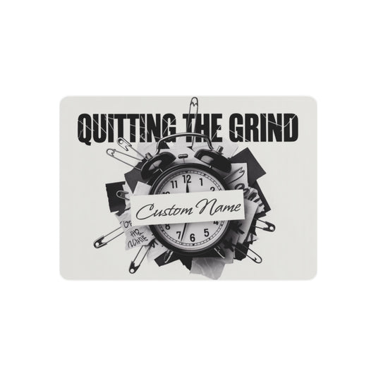 Personalized Quitting the Grind Black and White Metal Art Sign - Retiree Gifts Retirement Party