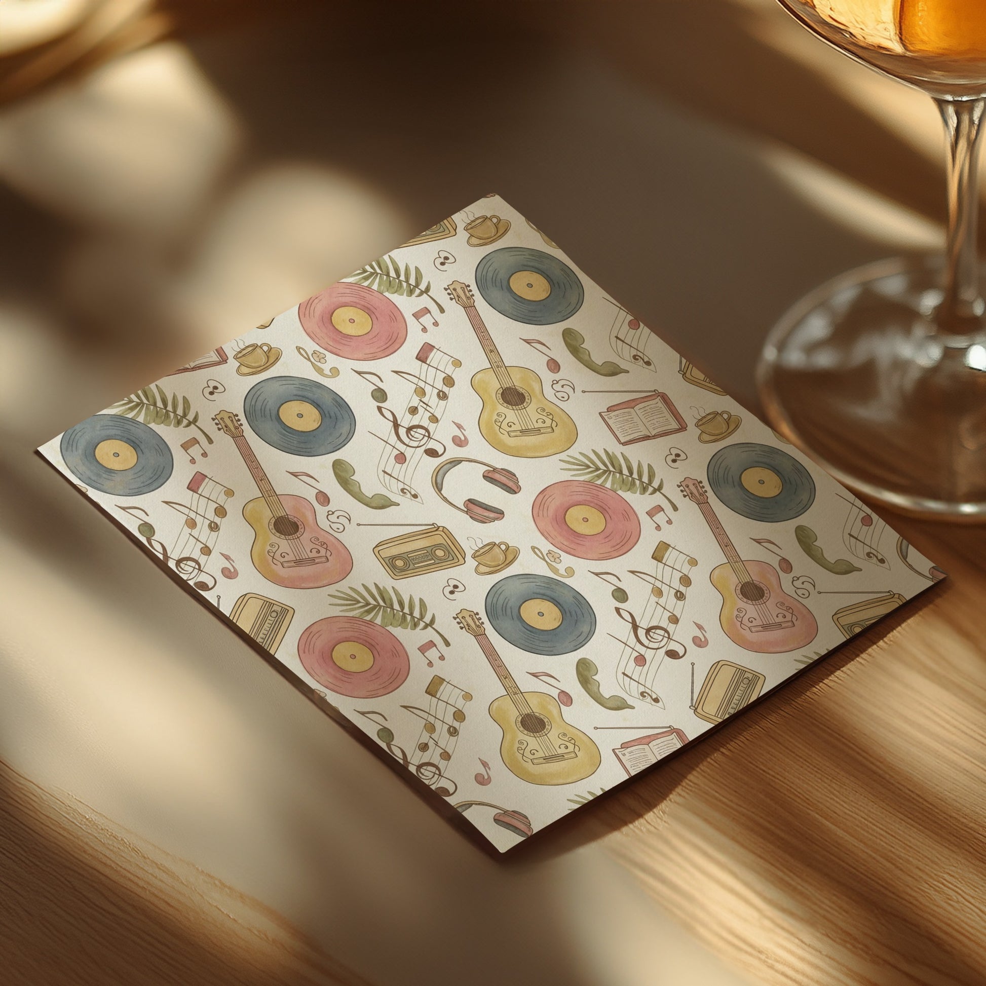 Retro Musical Instruments Design Decorative Notepad