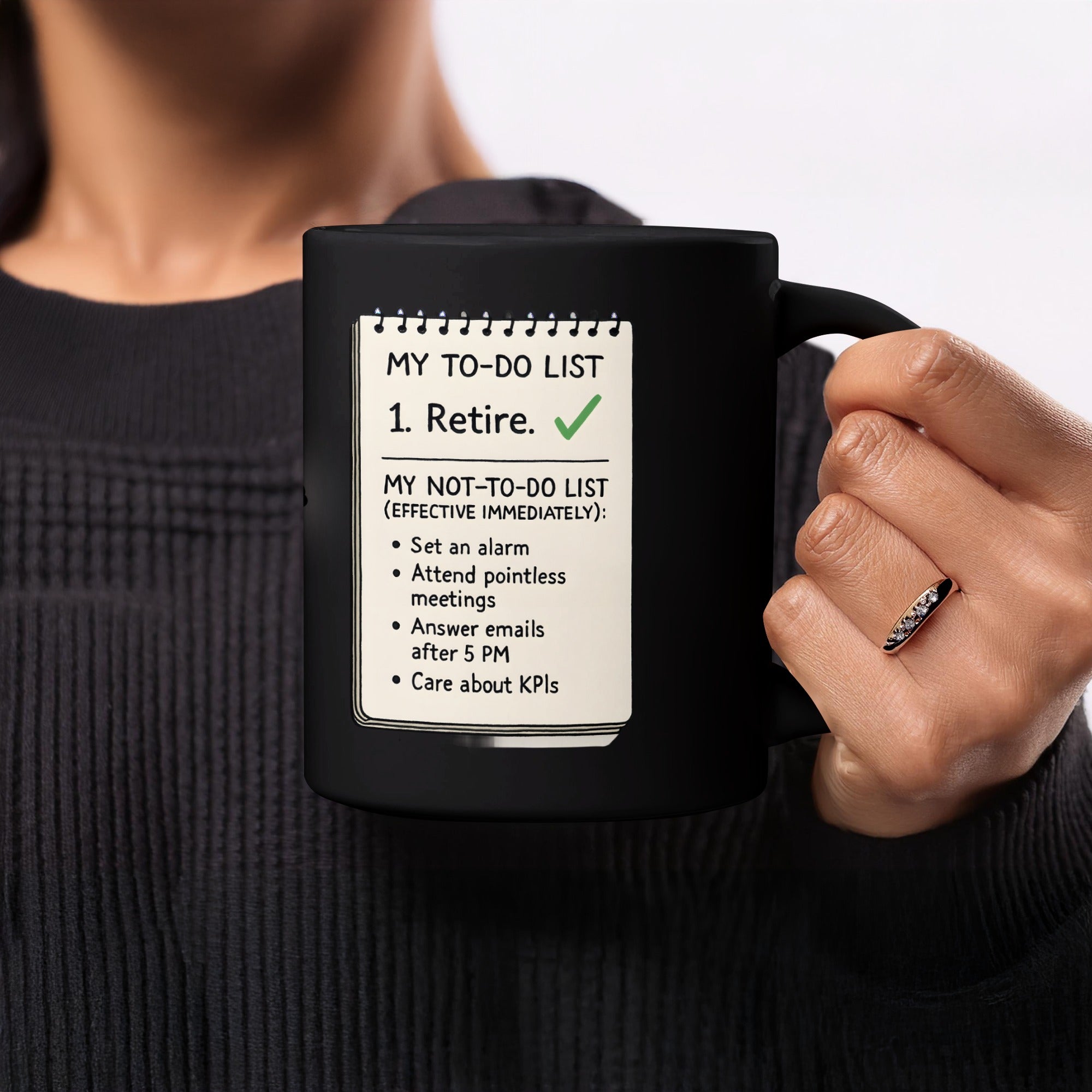 Funny My To-Do List Black Coffee Mug for Home or Office