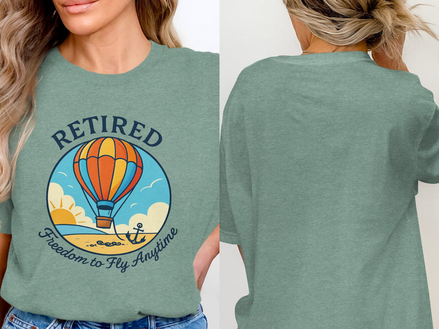 Retired Freedom to Fly Anytime | Ideal Retirement Gift | Soft Color Bella T-Shirts - Retiree Gifts Retirement Party